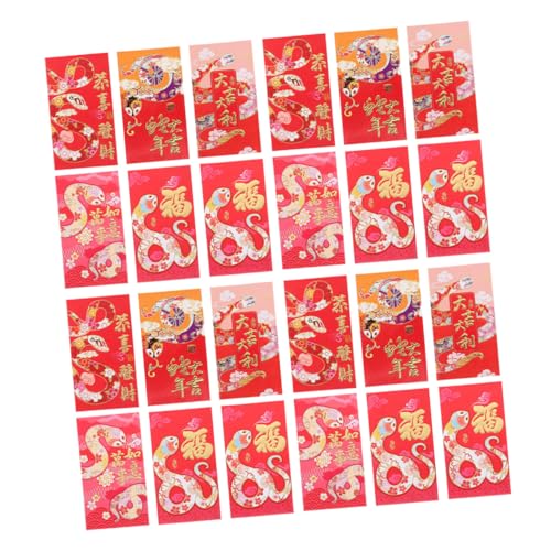EXQUIMEUBLE 36個蛇年の赤い利是封 新年お祝い用 結婚式用お札ポチ袋 鮮やかなカラーと精緻な印刷で多用途対応