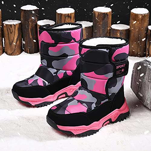 QINGCOMFACAI Kids Girls Boys Snow Boots Winter Waterproof Slip Resistant Cold Weather Shoes (Little Kid/Big Kid)2
