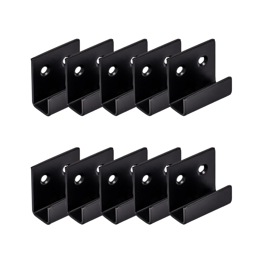 6er Set Fliesenhalter Aus Edelstahl – Schwarze Wandhalterung Mit 20 Mm Nut, Für Bilder & Spiegel