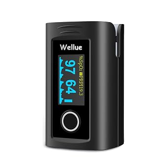 ViATOM Pulse Oximeter Approved UK Bulit-in Storage,Blood Oxygen Monitor Finger Adult for Heart Rate and SpO2 with Alarm, Batteries, Carry Bag & Lanyard