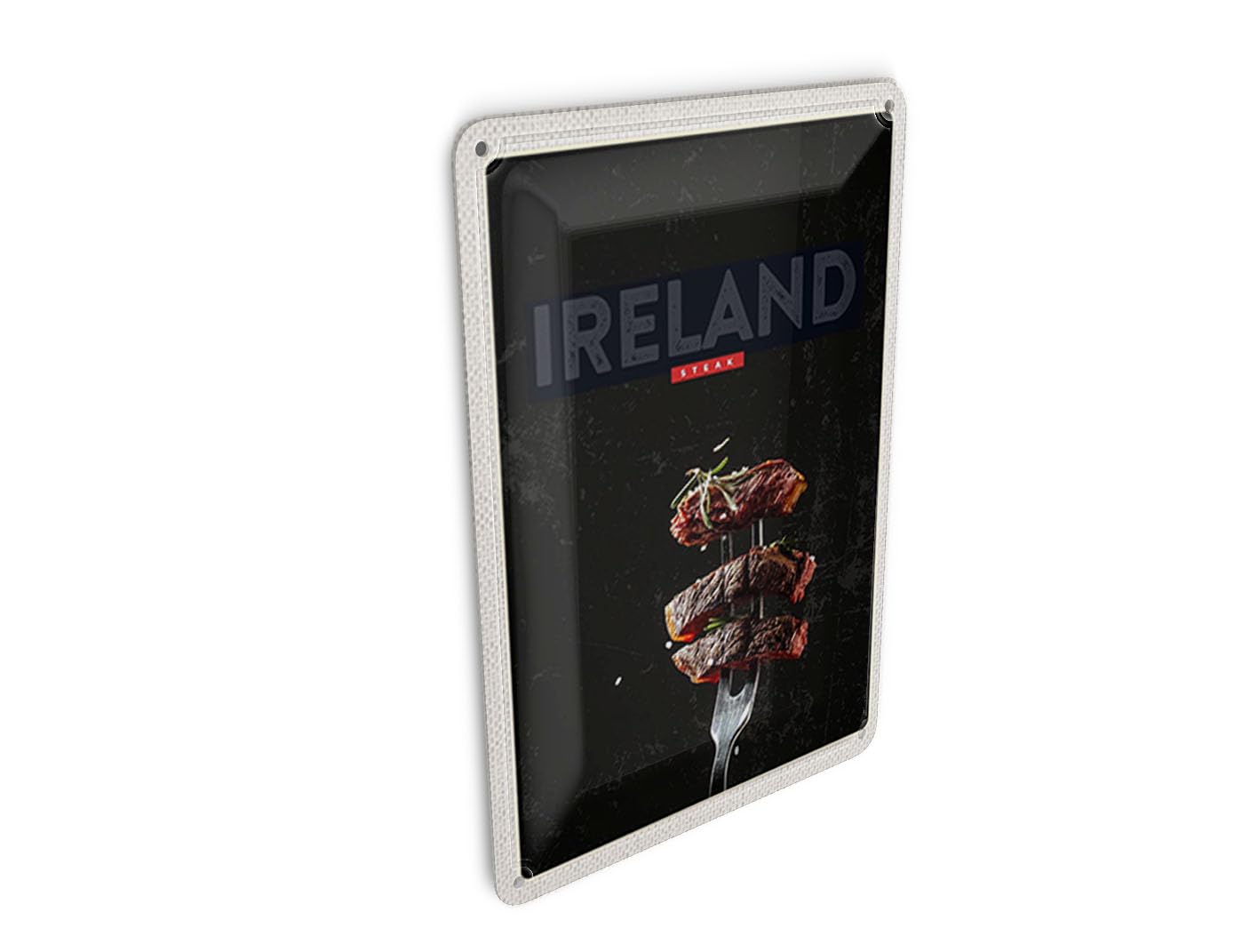 Femer Tin Postcard Travel 10 x 14 cm Ireland Meat Steak Fork Decorative Sign