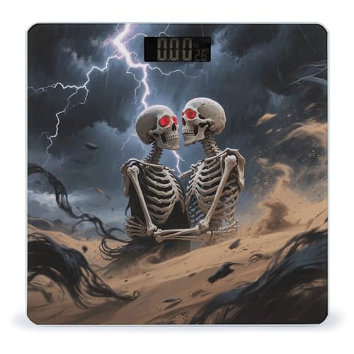 Báscula de baño digital The Lovers Skull vidrio templado miniatura 1