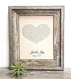 Personalized 2nd Cotton Anniversary Gift for him or her, lyrics first dance song, your own words,...