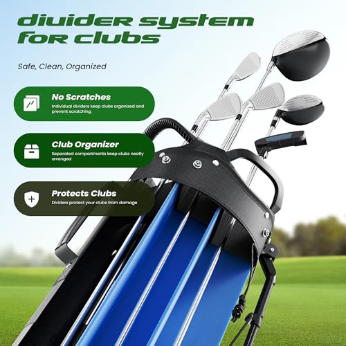 1GoTo-G 7-Way Golf Stand Bag - Lightweight Golf Club Bags with 7 Full-Length Dividers, Cooler, Rain Hood for Men and Women - Thumbnail 4