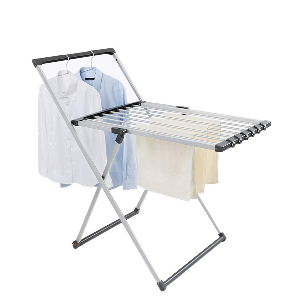 Stojak do suszenia ubrań, składany aluminiowy stojak do suszenia na kółkach, uniwersalna suszarka do ubrań do użytku wewnątrz i na zewnątrz, ochrona przed wiatrem na domowy balkon, idealny do kołder i