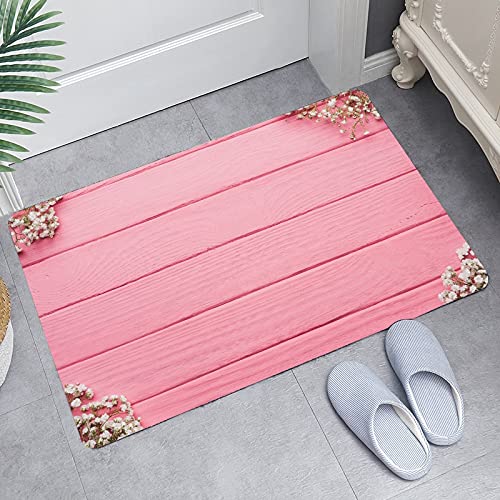 OPLJModern Door Mat Washable Pink Striped Printed Bedroom Living Room Kitchen Floor Mats Home Welcome Doormat A1 40x60cm