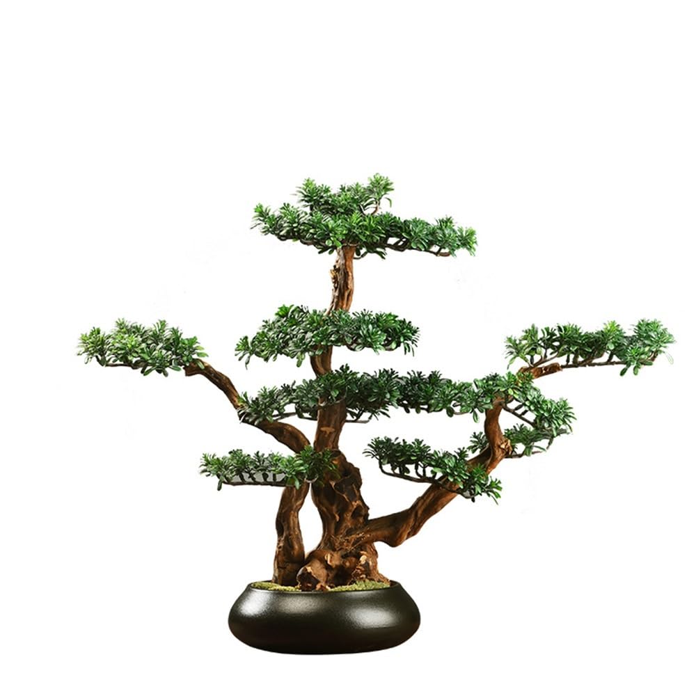 IUokLU Artificial Bonsai Artificial Bonsai Tree with Ceramic Pot Decorative Fake Pine Plant for Living Room, Office, Tea