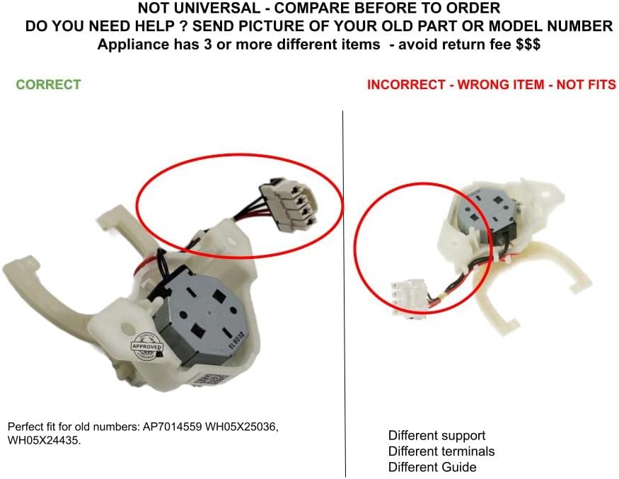 Miniatura 5 de GLOB PRO SOLUTIONS WH05X24435 4588015 Cambio de modo de arandela genuino, longitud aprox. Reemplazo y compatible con General Electric Hotpoint