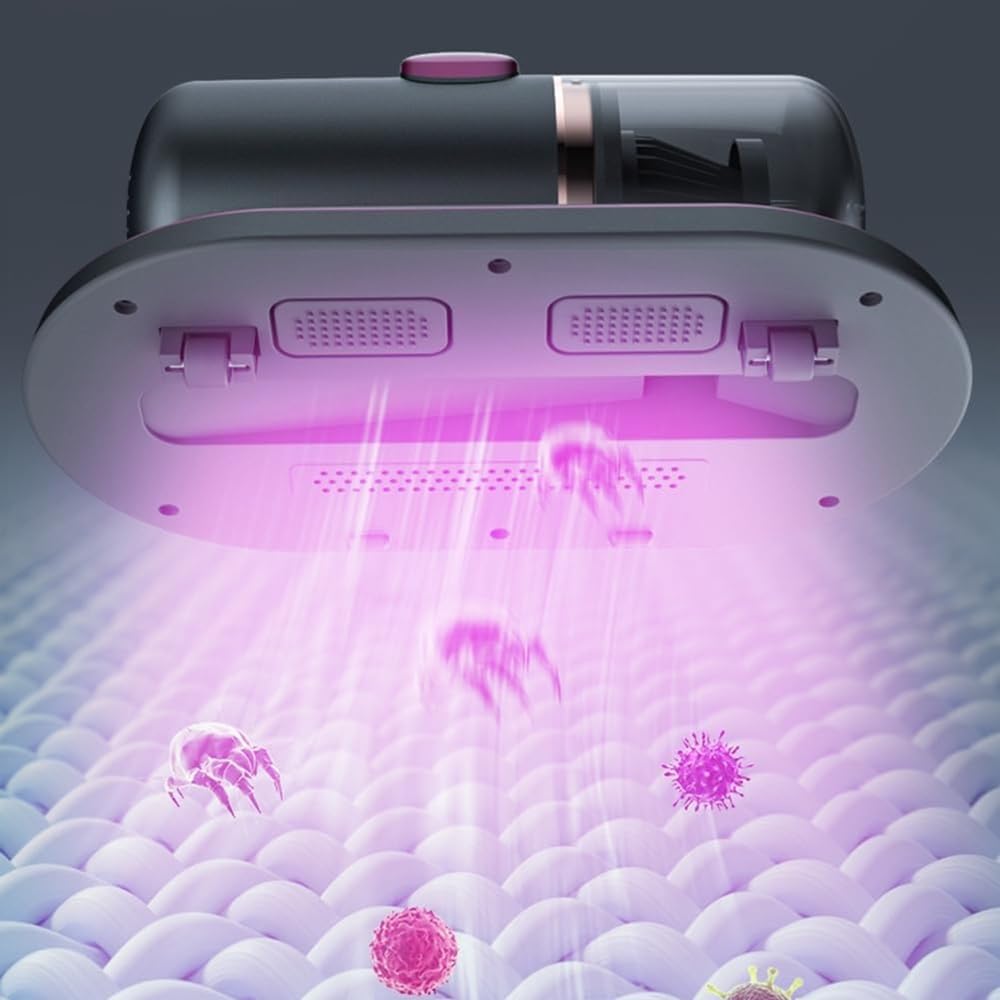 Aspiratore Antiacaro UV-C Senza Fili – Aspirapolvere Materassi Portatile Ricaricabile, Pulizia Profonda Letto Divano Tessuti, Rimuove Acari, Polvere e Allergeni