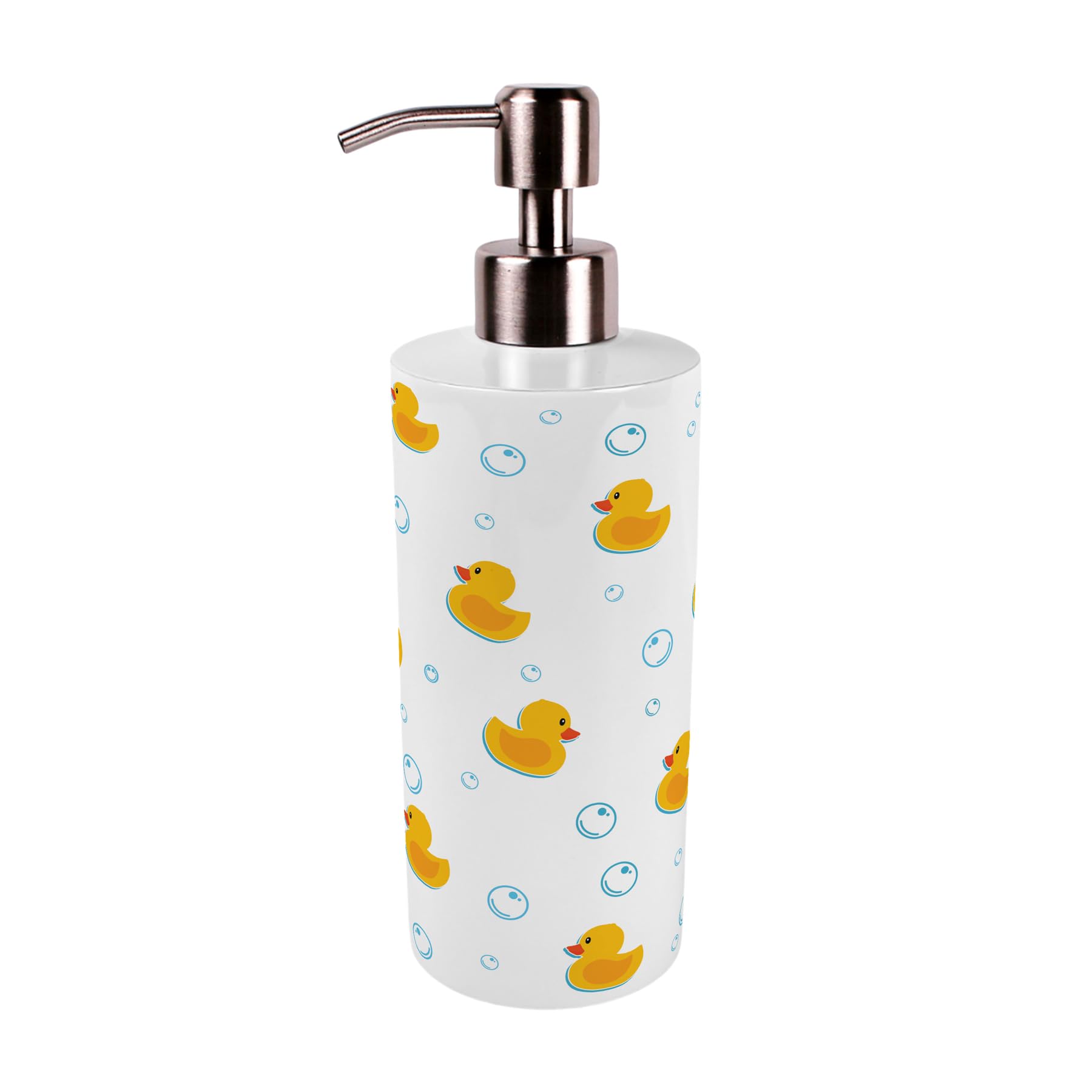 Rubber Ducks Soap Dispenser - Bubbles 550ml Stainless-Steel Refillable Bathroom/Kitchen Pump Bottle Gift