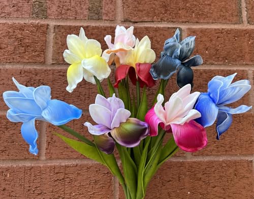 Angel Isabella Pack Of 6-Real Touch 18 Inch Bearded Iris Artificial Flowers For Decoration Centerpiece Arrangements thumb #3