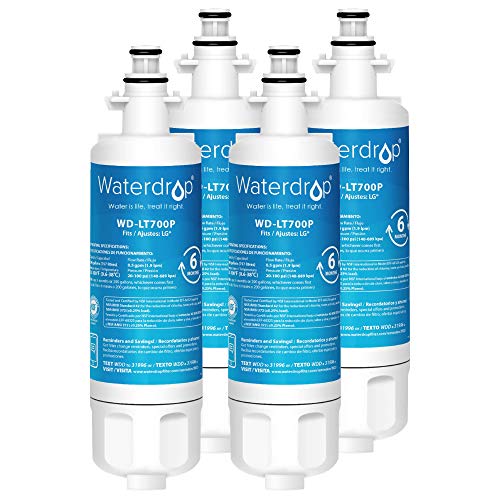 Waterdrop LT700P NSF 42&372 Certified Refrigerator Water Filter, Compatible with LG LT700P, ADQ36006101