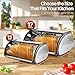 Flexzion Stainless Steel Bread Box For Kitchen Countertop (17 inch) - Kitchen Countertop Metal Bread Storage with Roll Up Lid & Front Window for Restaurant & Homemade Cakes, Buns, Pastries, Pancakes