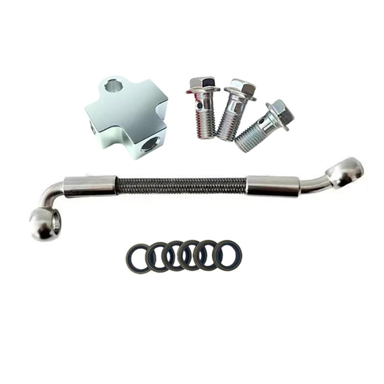 Hydraulic Brake Hose Motorcycle M10 28°-90° 3 Way Tee Connector Adapter AN3 Hydraulic Brake Line Clutch Oil Hose Fittings Accessories(300cm)