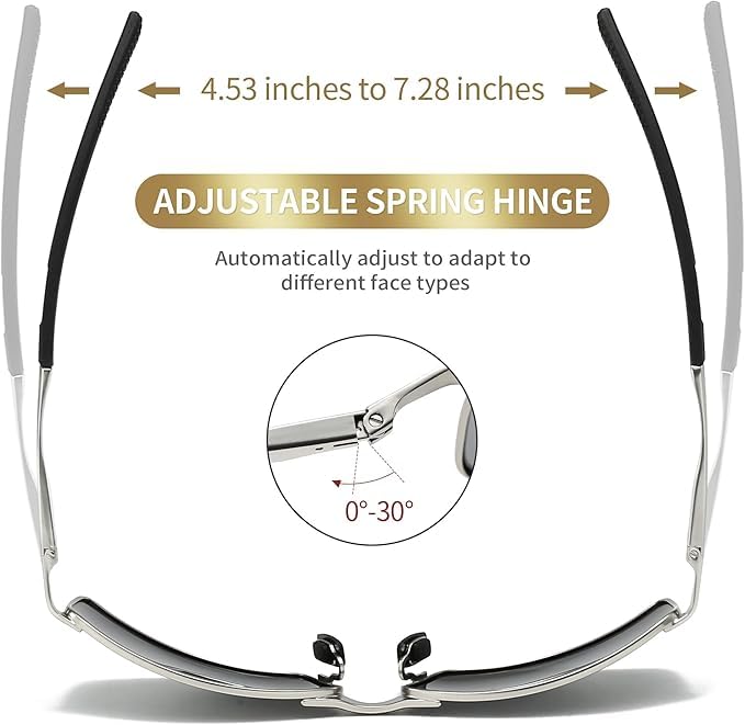 Image of SUNGAIT Ultra-Lightweight Polarized Sunglasses Men for Driving Fishing Golf, Rectangular Metal Frame with Spring Hinge