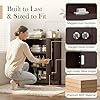 ZENY Bathroom Floor Storage Cabinet with Double Door + Adjustable Shelf, Wooden Organizer Cabinet for Living Room, Bathroom, Bedroom, Modern Home Furniture (Brown)