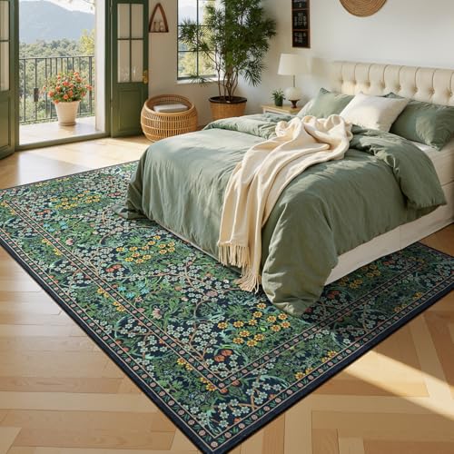 31% Off Lessymo Floral Vintage Washable Rug 8x10 - Code 4M624SN5