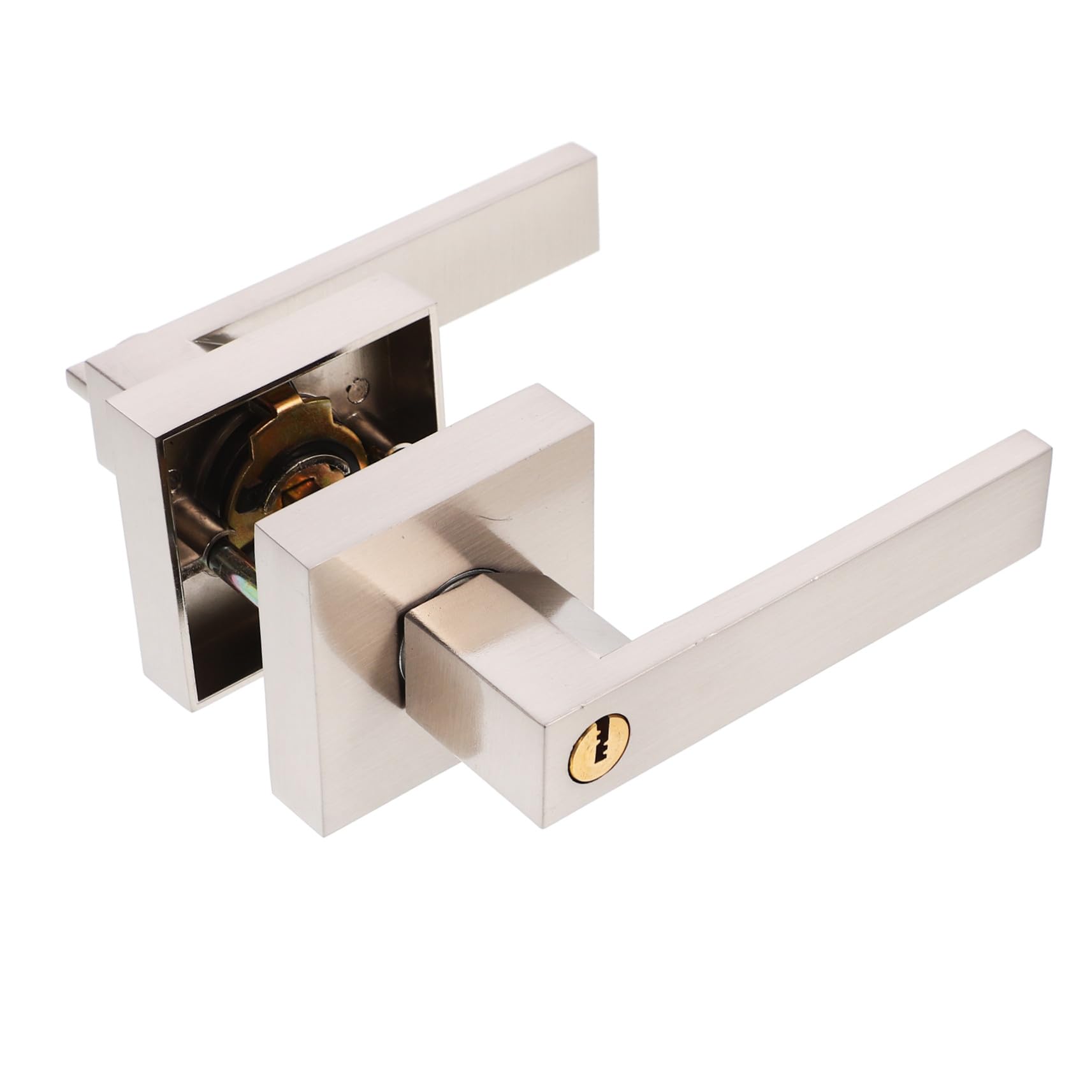 Poignée de porte verrouillable en aluminium mat pour chambre et bureau
