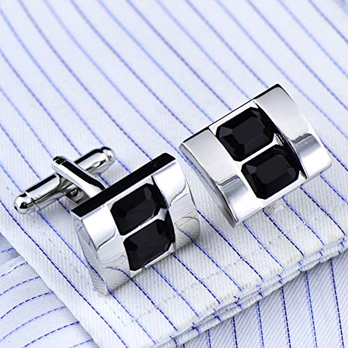 Mancuernillas Daesar Rectangulares de Cobre y Plata con Zirconia miniatura 2
