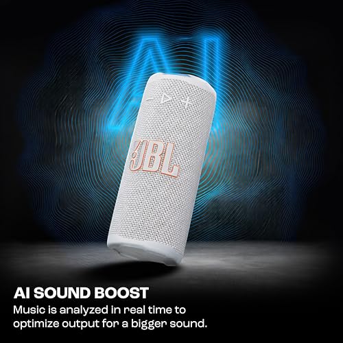 Image of JBL Grip Wireless Portable Bluetooth Speaker, JBL Pro Sound with AI Sound Boost, IP68 Waterproof /Dustproof, Ambient Light, Upto 14H Playtime, Auracast Multi-Speaker Connection, White
