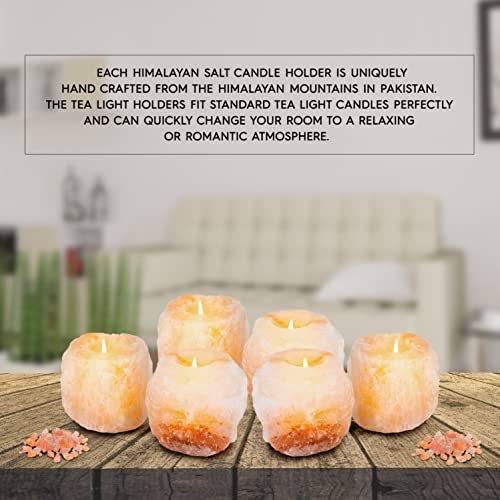 Nevlers 2.5 Lbs 6 Pack Natural Himalayan Salt Tea Light Candles Holder | Great Room Décor #TOP6
