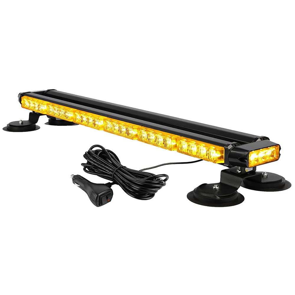 1 Pieza 12V Auto 54 LED Barra de luz estroboscópica de Doble Cara para camión de vehículos de Emergencia, luz Intermitente de Advertencia de Emergencia de Alta Intensidad con Base magnética