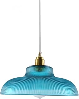 Blue Glass Pendant Light Fixtures Small Teal One-Light Gold Ceiling Pend...