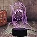Zero Two Figure Anime Lampe Nachtlicht Manga LED Nachtlampe Multicolor Wechsel USB Batterie Tisch Lampara Kinder Kind Mädchen Schlafzimmer Dekor Licht Manga Spielzeug