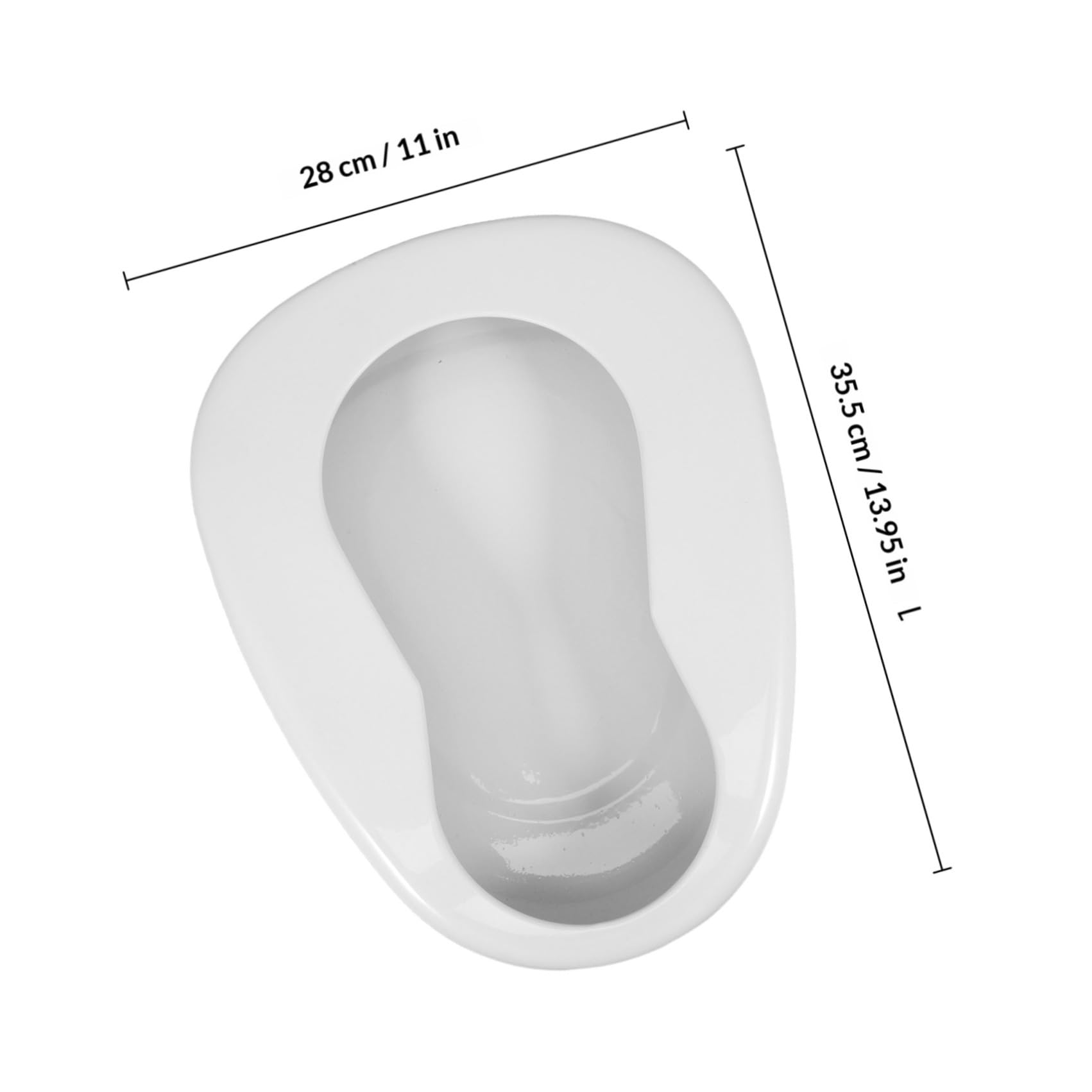 Padella da Design Antigoccia in Smalto Bianco per Anziani e a per Notturno per Pazienti Anziani
