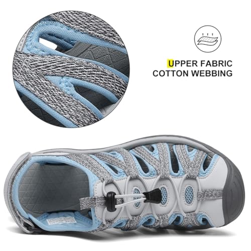 Dannto Women's Closed Toe Hiking Sandals Walking Water Sandal Comfort Athletic Sport Outdoor Sandals3