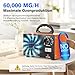 Ozongenerator 60000mg/h Ozongerät - Ozon Luftreiniger,120-Minuten-Ti... Temperatur- und Feuchtigkeitsanzeige,Ozonis... Industrieller O3 für Auto Wohnung Hotels Küche und Haustiergerüche