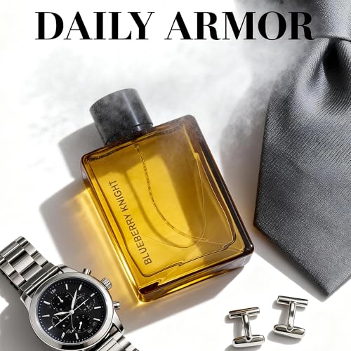 Image of AFLUXE Blueberry Knight Men's Cologne 3.4 Fl. Oz, Fresh Fruity & Woody Notes, Modern Masculine Eau De Parfum Lasts All Day