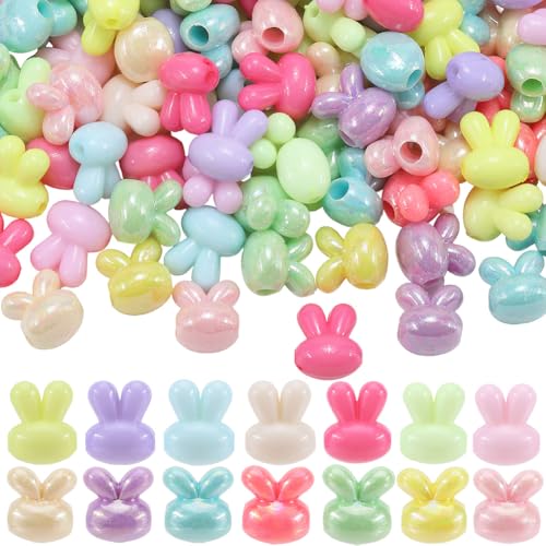 Perles d'espacement lapin acrylique lisse finition opaque bijouterie diy