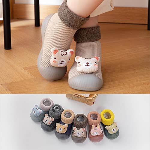 Sock Slippers for Toddlers Infant Toddle Footwear Winter Toddler Shoes Soft Bottom Indoor Non Slip Warm Cartoon Animal Floor Socks Shoes Organic Baby Boy Clothes2