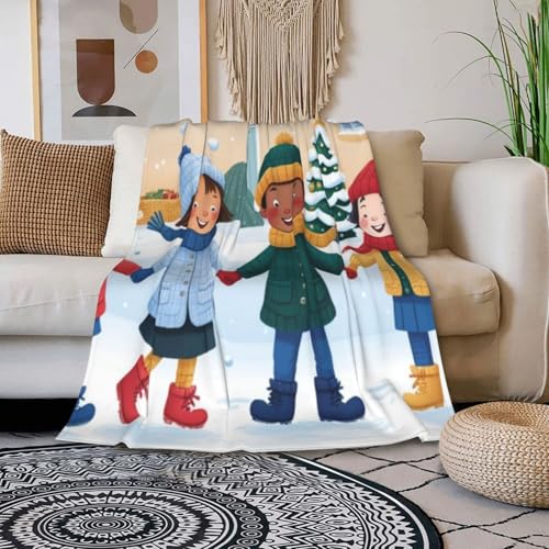 Christmas Cute Cow Print Blankets & Throws for Women & Kids - 40"x60" Highland Cow Decor for Bedroom & Gifts