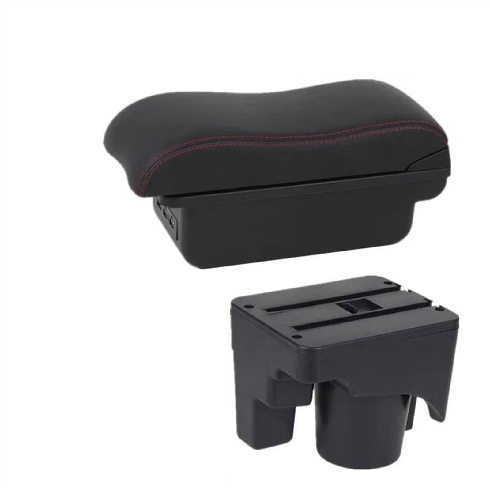 NOHEEU Car Armrest Special Storage Box Modification Parts For Scirocco For Sagitar For Golf 6 5 Mk6 MK5 For Jetta(B2 red line)