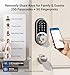 Veise RZ07 Fingerprint Smart Lock, 7-in-1 Smart Locks for Front Door, Keyless Entry Door Lock with App Control, Biometric Electronic Touchscreen Keypad Deadbolt, Satin Nickel