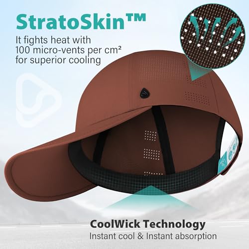 Image of AOPREL Cooling Running Hat for Men & Women Quick-Dry Breathable Performance Hat Lightweight UPF 50+ Unstructured Baseball Cap