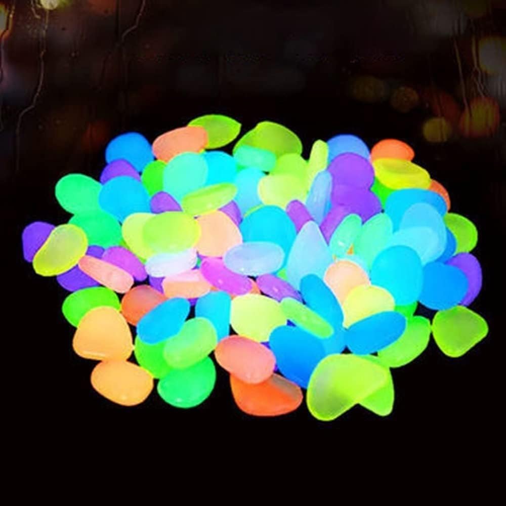 Guijarros brillantes for pecera, guijarros de jardín, 500/1000 piezas, piedras luminosas for jardinería, guijarros de jardín, piedras luminosas, rocas luminosas, pasarela, entrada, jardín, pecera (col