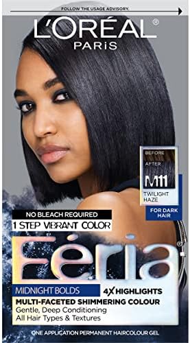 L'Oreal Paris Feria Midnight Bold Multi-Faceted Permanent One-Step Hair Color Kit, No Bleach Required, Twilight Haze