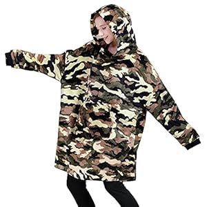 Blanket Hoodie Warm Wearable Blanket Soft Velour Blanket Sweatshirt Oversized Fits All for Teenager Adult