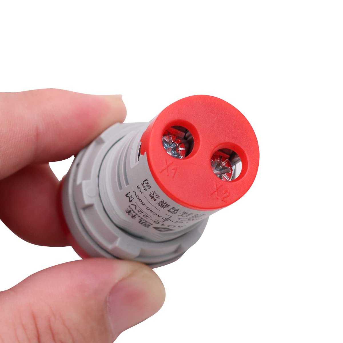 2pcs 22mm Indicador de medidor de voltaje LED rojo AC20-500V, voltímetro digital para equipos domésticos o industriales - Redondo