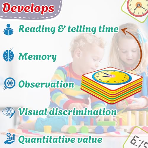 Image of Creative's Time Match | Match Analogue Digital and time in Words | Reading & Telling Time for Kids| Different Matching Activities for Kids | Match Analogue & Digital Time| 60 Piece Card | Ages 5 & Up