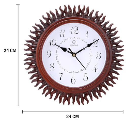 Image of Sehaz Artworks Wall Clock for Living Room Stylish | Wall Watch for Living Room | Wall Clock for Hall | Clock for Home - Silver 24x24 cm