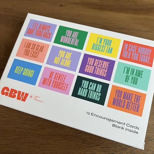 Image of Encouragement Card Pack - Set of 24 - Bold Bright Modern - Spirituality Positivity Any Occasion - 2 of Each With Envelopes