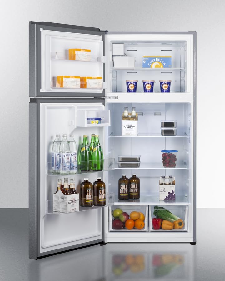 Summit 30” Top Mount Refrigerator - Freezer, 18 cu.ft. Capacity, ENERGY STAR, Ice Maker, Stainless Steel - FF18SSIMLHD (Left Handed Door Swing) on Fridge.com