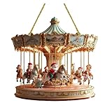 Zanthicia Carrusel navideño, decoración de acrílica de Mano Obra Exquisita y chimeneas, Adornos navideños para estantes del hogar, Tipo+2