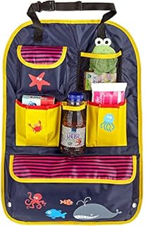 CARTO Back seat Organiser, with Bright Design and Lots of Pockets, Water Resistant, Ideal Travelling Companion for Children/car-seat-Organiser/Back-seat-Protection/Kick-mat