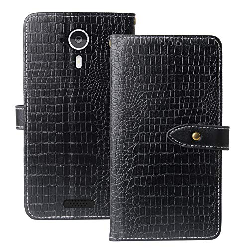 Lankashi Cuir Housse Téléphone Gel TPU Silicone Case pour WIKO Cink Five Coque Étui Cas Couverture Protecteur Cover Premium Portefeuille Antichoc Stand...