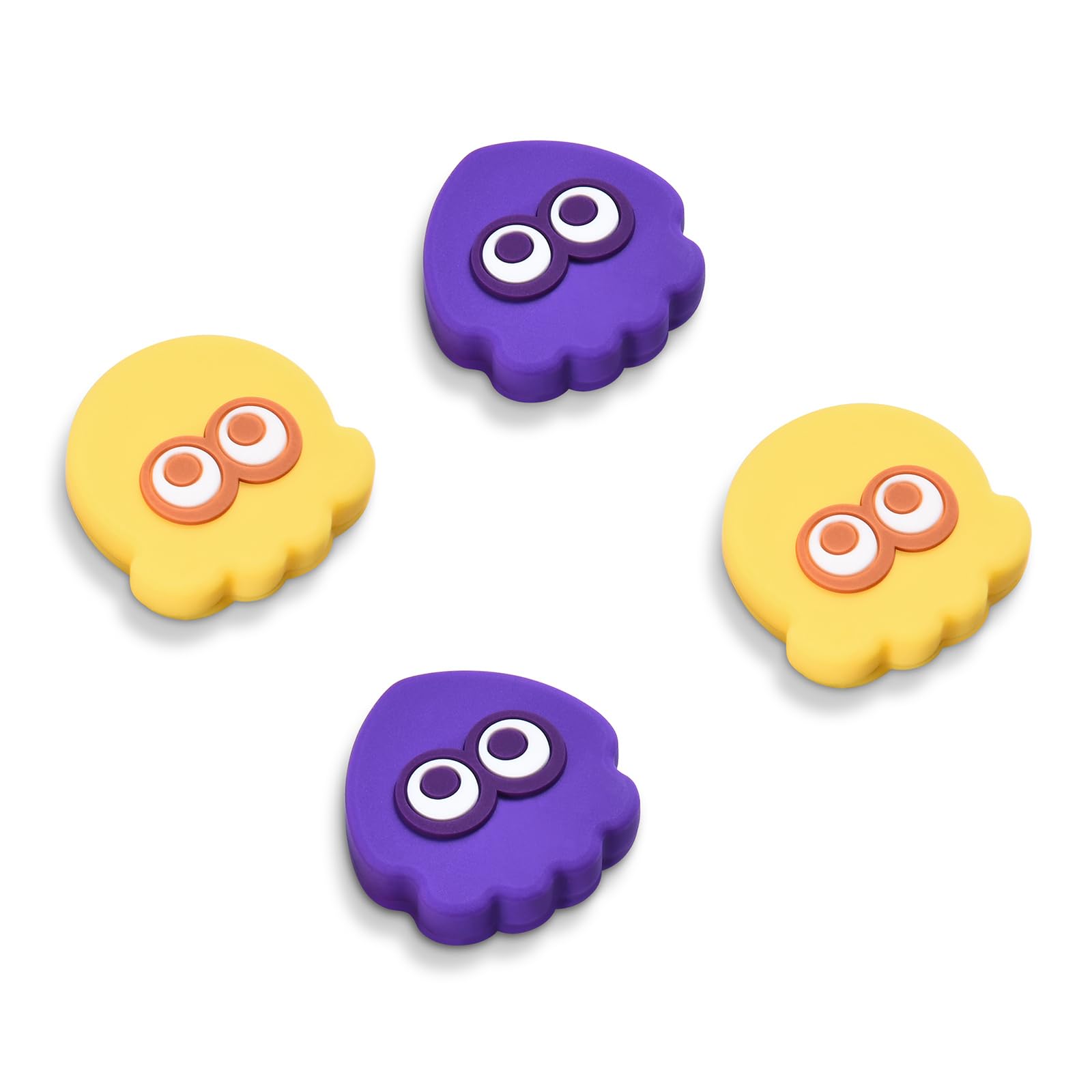 FUNLAB Switch 2 Thumb Grips Caps Cute, Button Caps for Switch2/Pro Controller, Switch Joysticks Cap Silicone Analog Stick Cover, 4PCS Switch2 Button Covers - Purple & Yellow